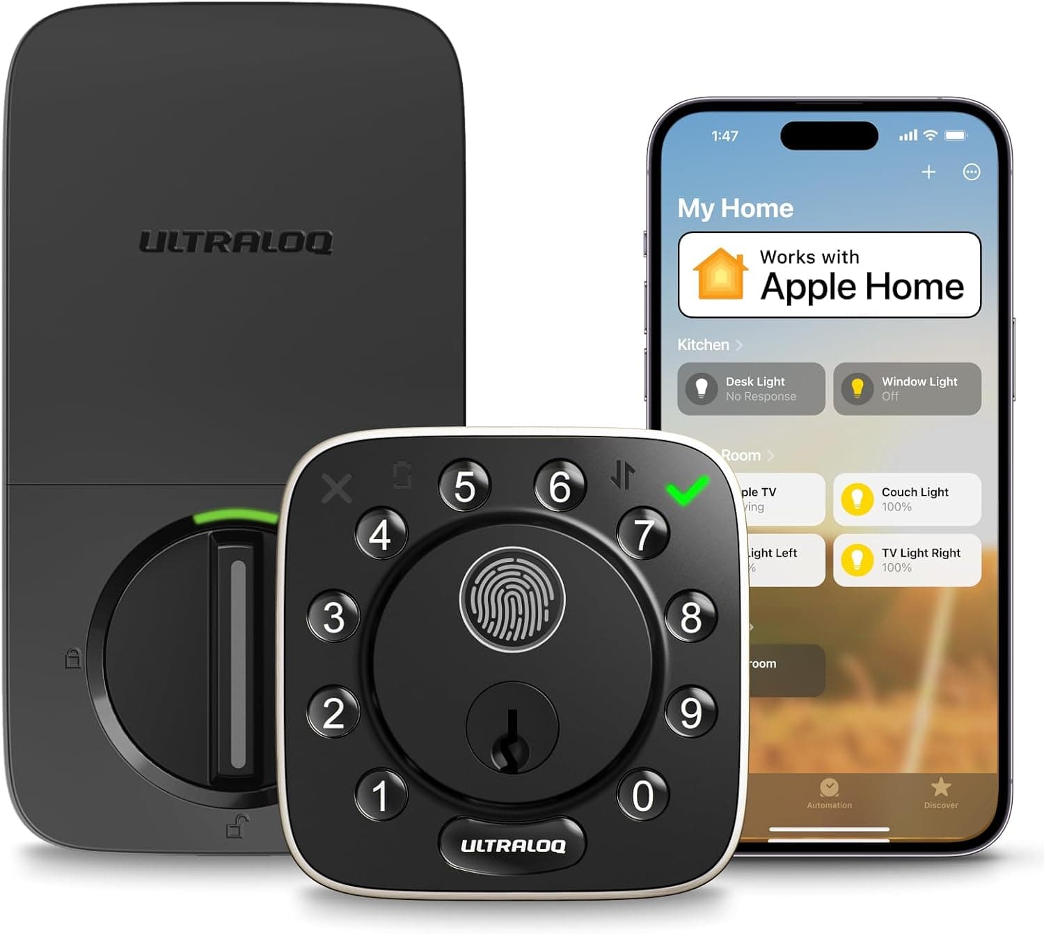 ULTRALOQ Bolt Fingerprint WiFi Smart Lock with Door Sensor