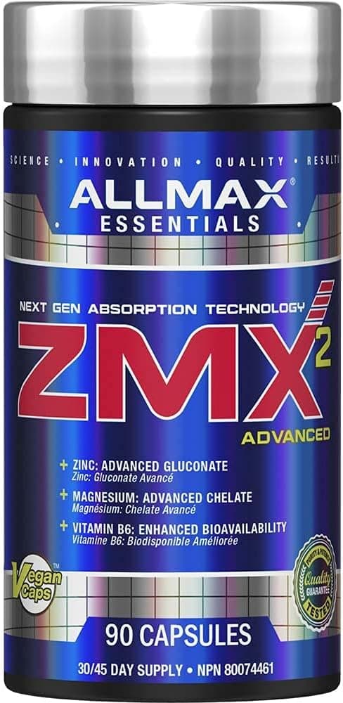 ALLMAX ZMX2 Zinc Magnesium Vitamin B6 Capsules, 90 Count