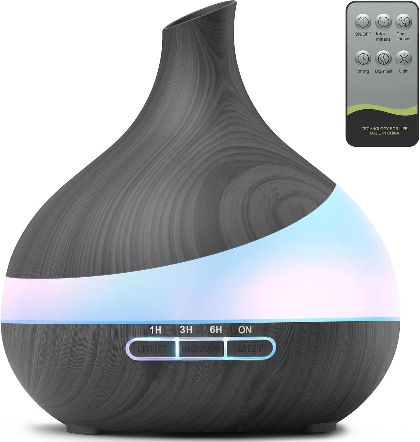 HJTHJT 500ml Essential Oil Diffuser with 14-Color LED