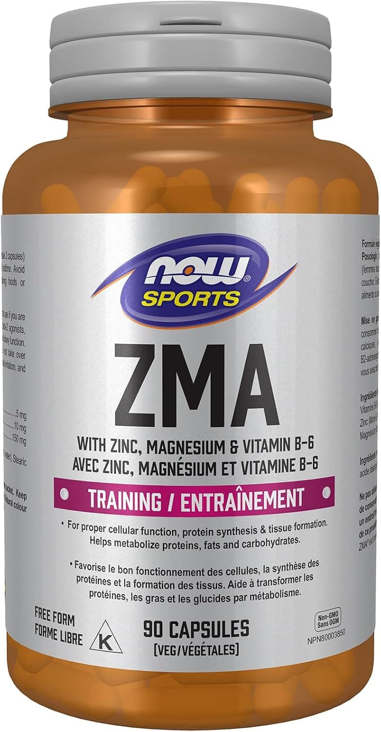 NOW Sports ZMA (Zinc, Magnesium, Vitamin B-6), 90 Veg Capsules