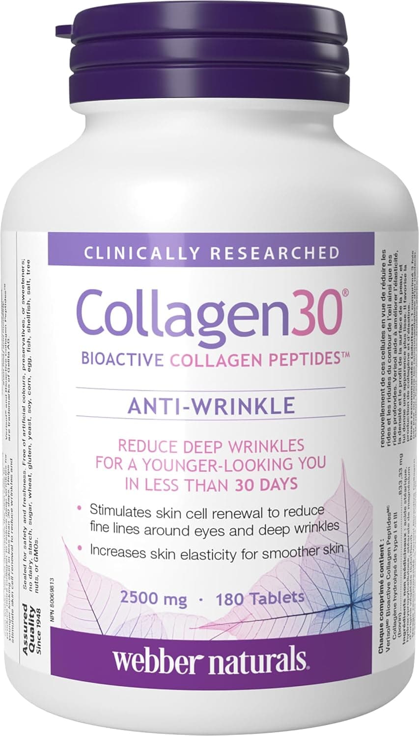 Collagen30 Anti-Wrinkle Collagen Peptides 2500mg, 180 Tablets